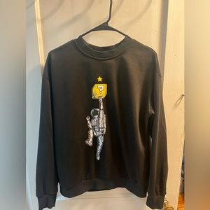 black crew neck sweater